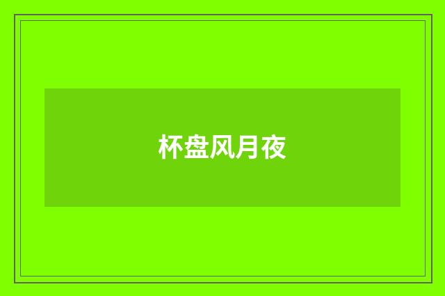 杯盘风月夜