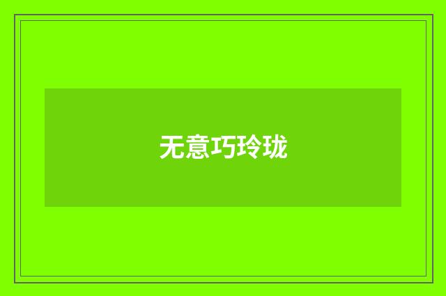 无意巧玲珑