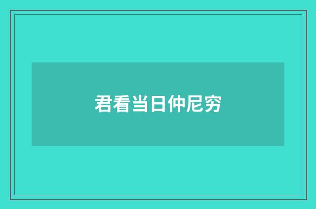 君看当日仲尼穷