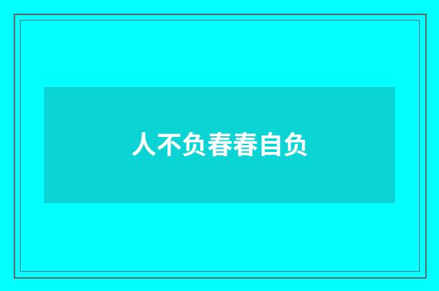 人不负春春自负