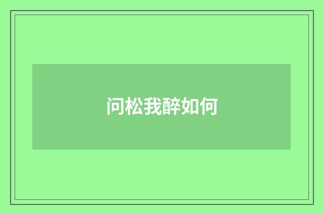 问松我醉如何