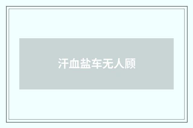 汗血盐车无人顾