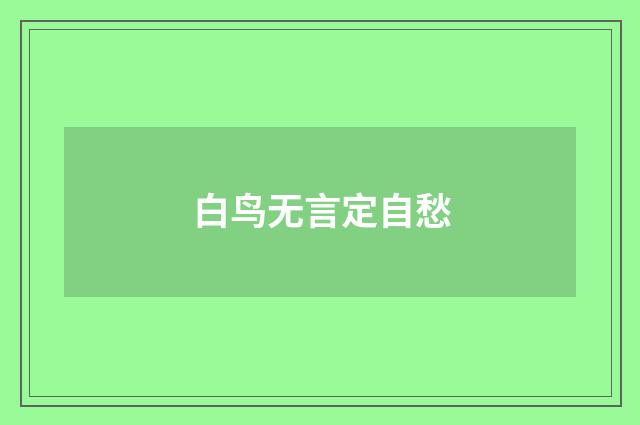 白鸟无言定自愁