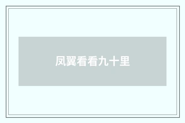 凤翼看看九十里
