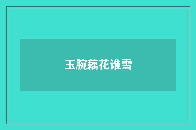 玉腕藕花谁雪