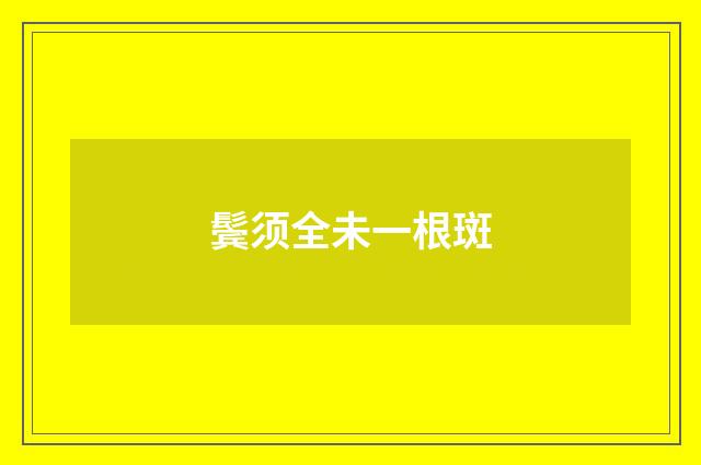 鬓须全未一根斑