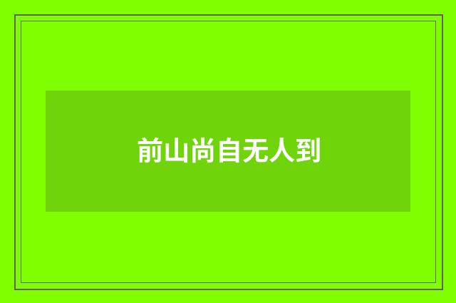 前山尚自无人到