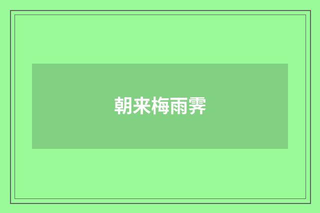 朝来梅雨霁