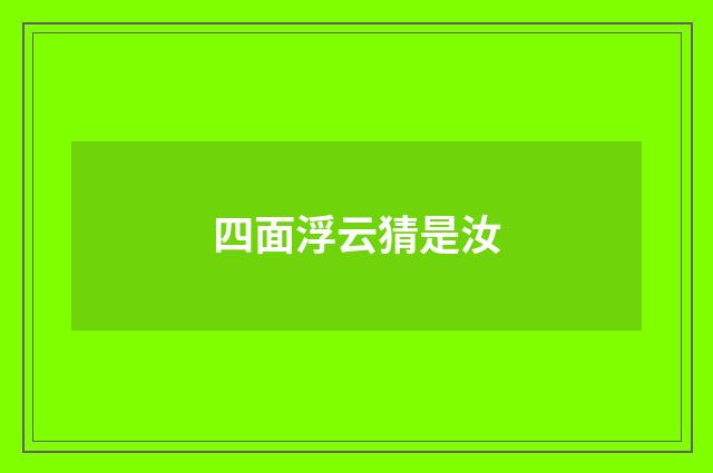四面浮云猜是汝