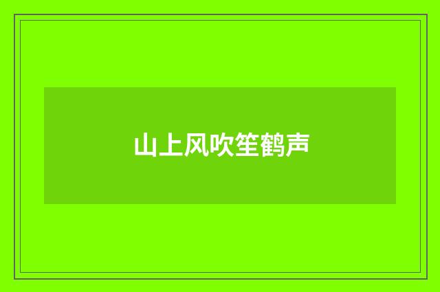 山上风吹笙鹤声