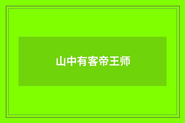 山中有客帝王师