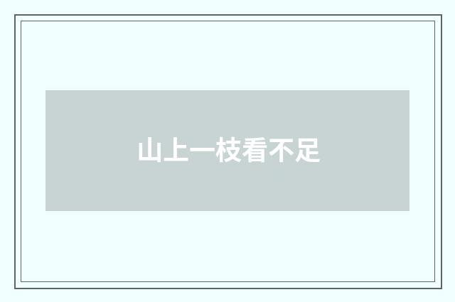 山上一枝看不足