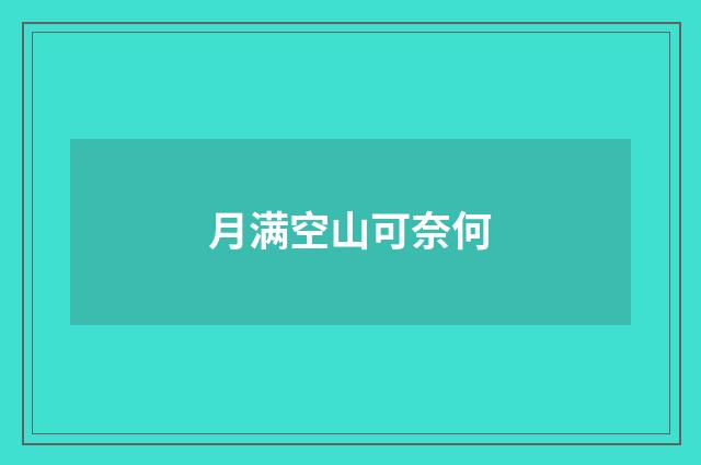 月满空山可奈何
