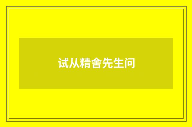 试从精舍先生问