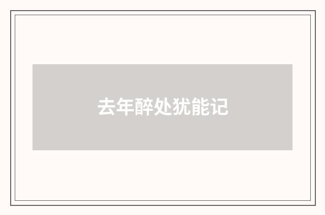 去年醉处犹能记