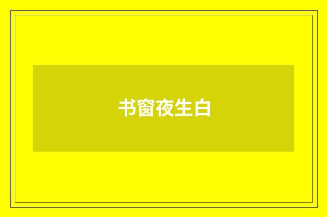 书窗夜生白