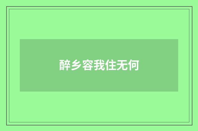 醉乡容我住无何