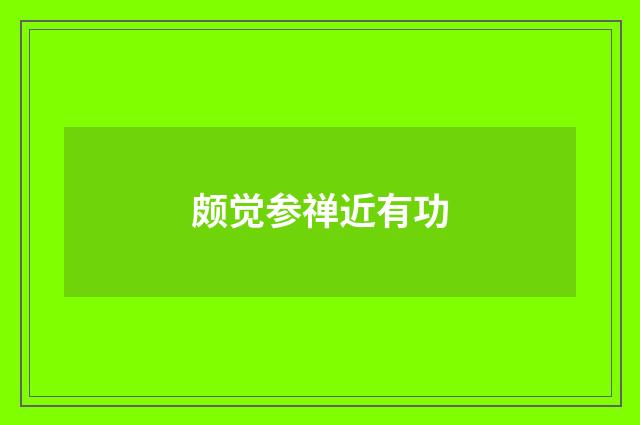 颇觉参禅近有功