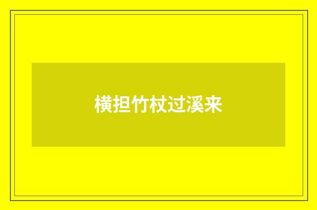 横担竹杖过溪来