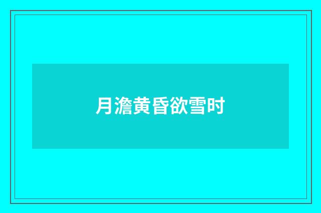 月澹黄昏欲雪时