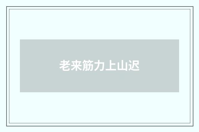老来筋力上山迟