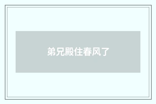 弟兄殿住春风了