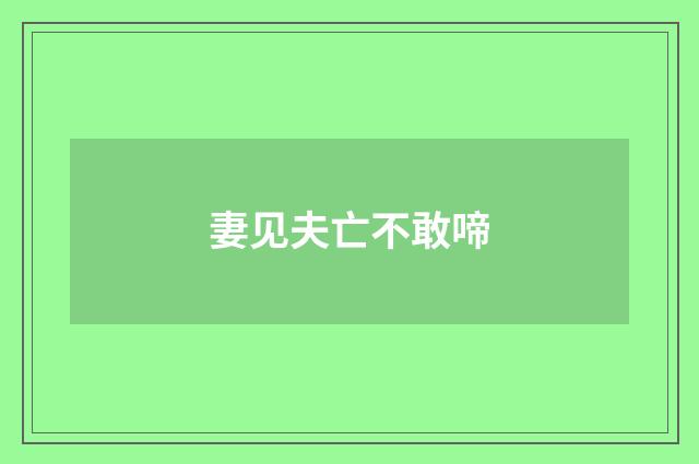 妻见夫亡不敢啼