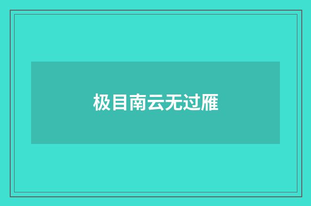 极目南云无过雁