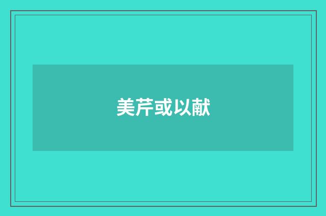 美芹或以献