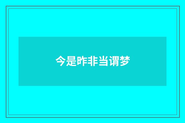 今是昨非当谓梦