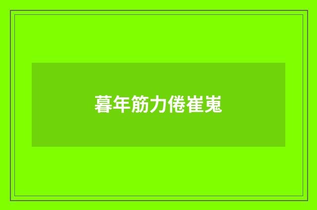 暮年筋力倦崔嵬