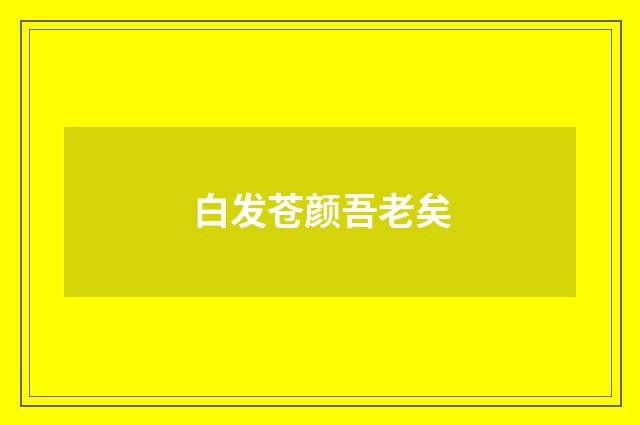 白发苍颜吾老矣