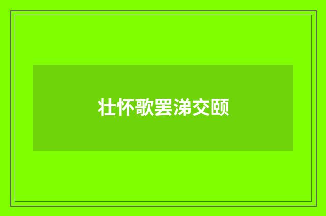 壮怀歌罢涕交颐