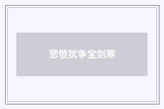 悲愤犹争宝剑寒
