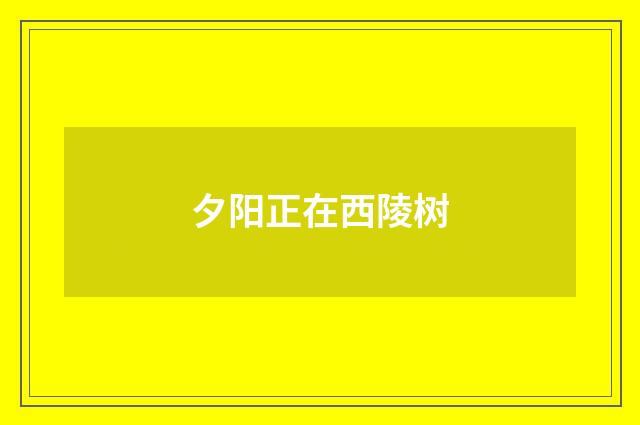 夕阳正在西陵树