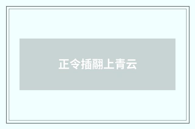 正令插翮上青云