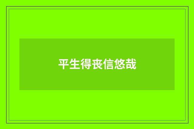 平生得丧信悠哉