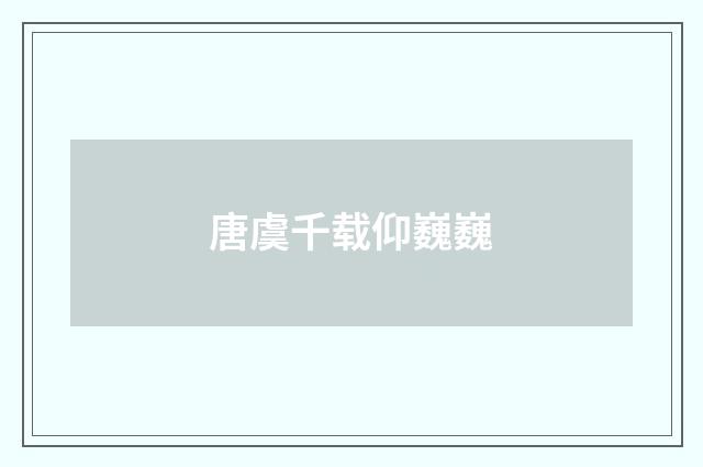 唐虞千载仰巍巍
