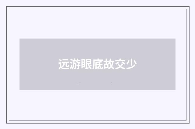 远游眼底故交少