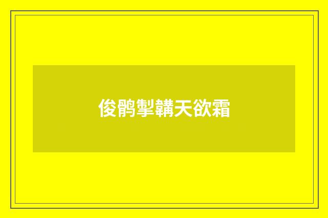 俊鹘掣韝天欲霜