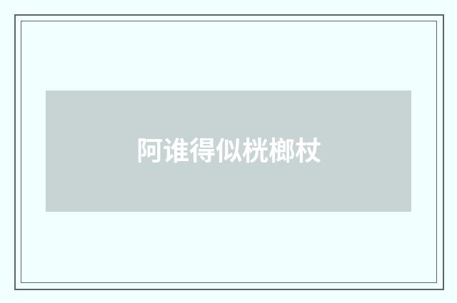 阿谁得似桄榔杖