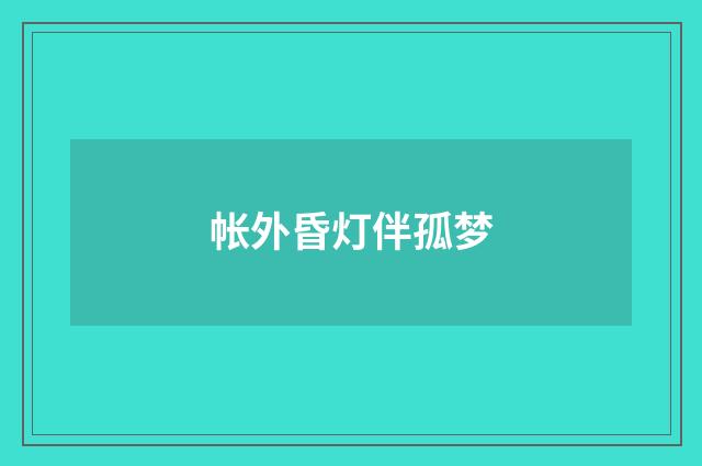 帐外昏灯伴孤梦