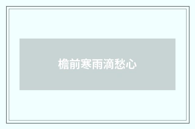 檐前寒雨滴愁心