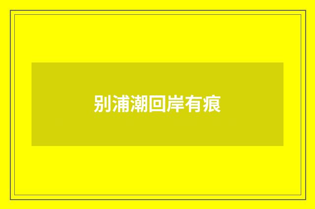 别浦潮回岸有痕