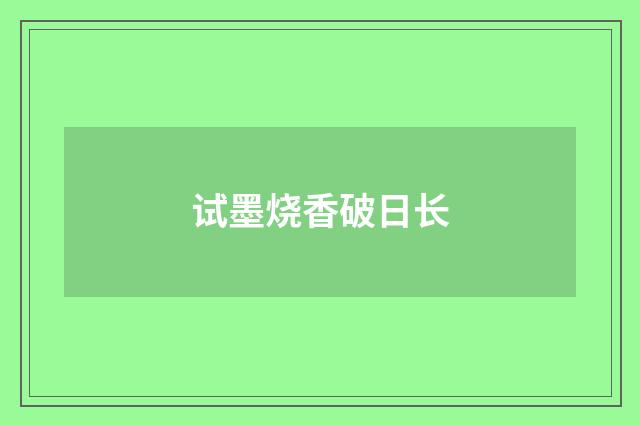 试墨烧香破日长