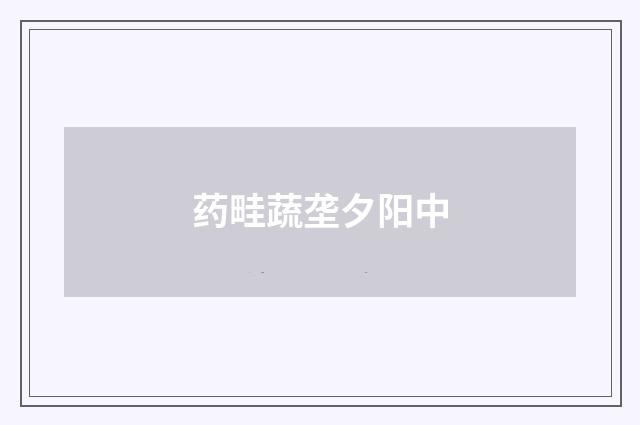 药畦蔬垄夕阳中