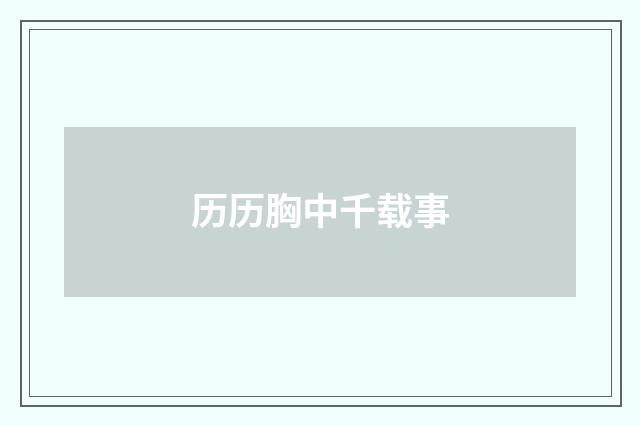 历历胸中千载事