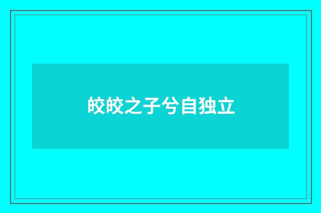 皎皎之子兮自独立