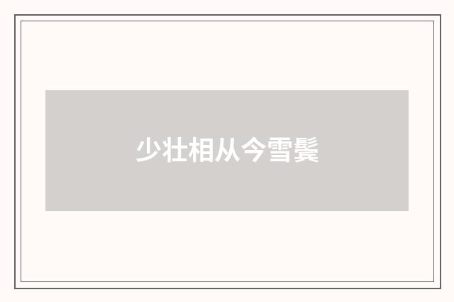 少壮相从今雪鬓