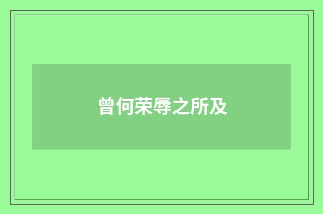 曾何荣辱之所及